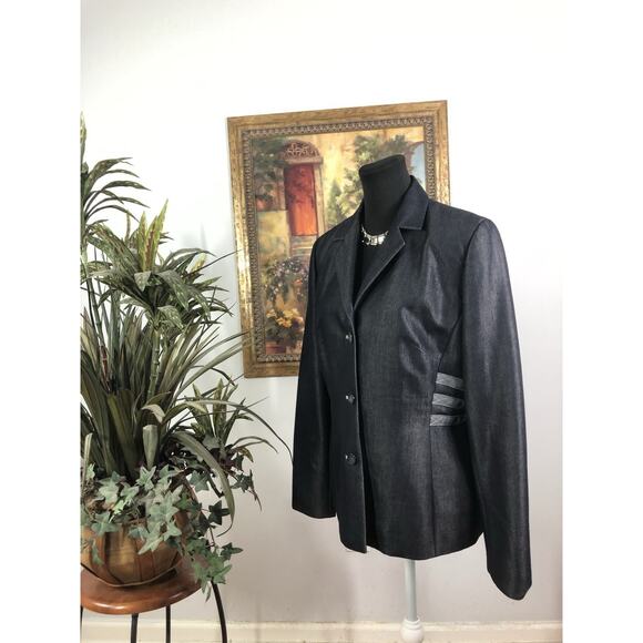 Lena Gabriel New York Women Blazer 10 Long Sleeve Clueless Preppy Black 3 Button - Picture 2 of 11